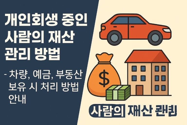 개인회생 중인 사람의 재산 관리 차량, 예금, 부동산 보유 시 처리 안내