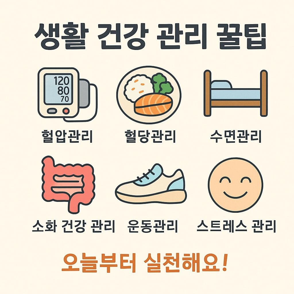 생활 건강 관리 혈압, 혈당, 수면, 소화까지 일상 속 건강 지키기