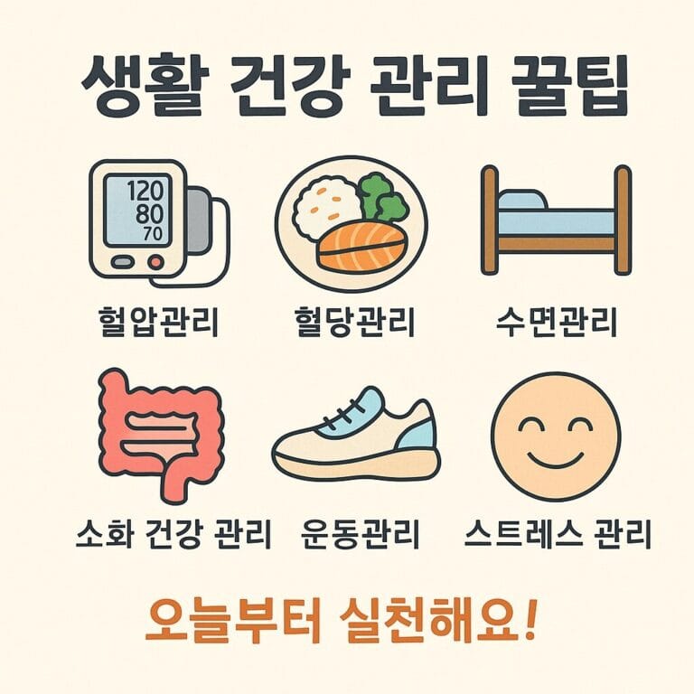 생활 건강 관리 혈압, 혈당, 수면, 소화까지 일상 속 건강 지키기